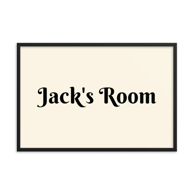 Customizable Name - Cream - Horizontal - Framed