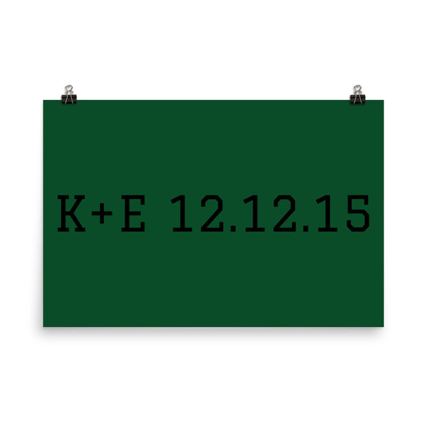 Custom Name / Initials / Date - Green