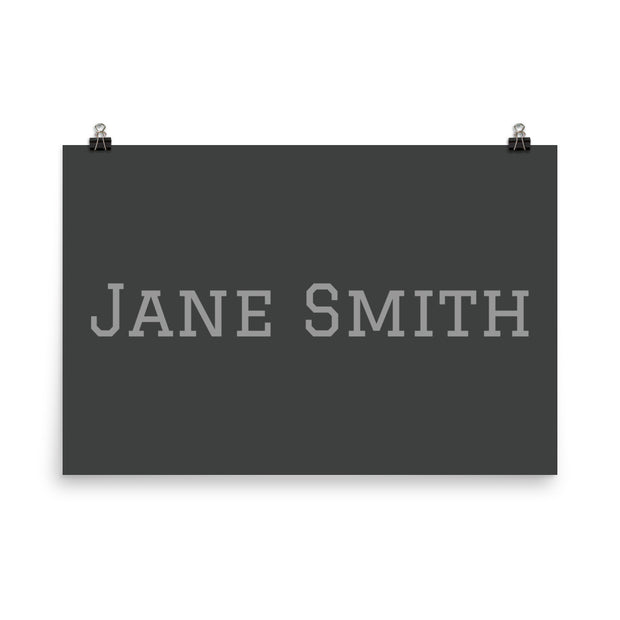 Custom Name / Initials / Date - Grey