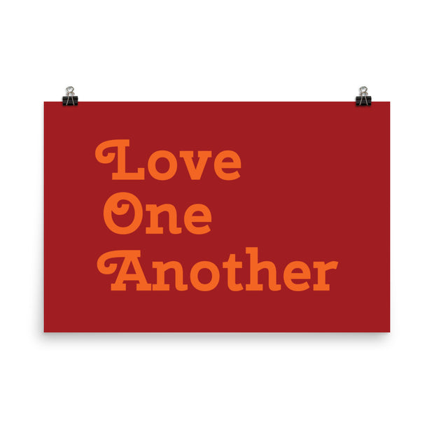Love One Another - Red Poster