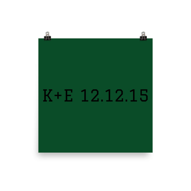 Custom Name / Initials / Date - Green