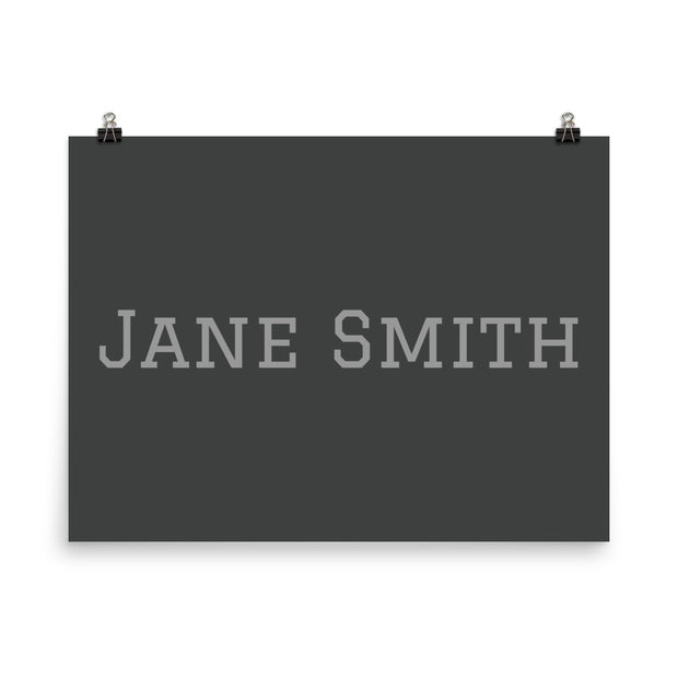 Custom Name / Initials / Date - Grey