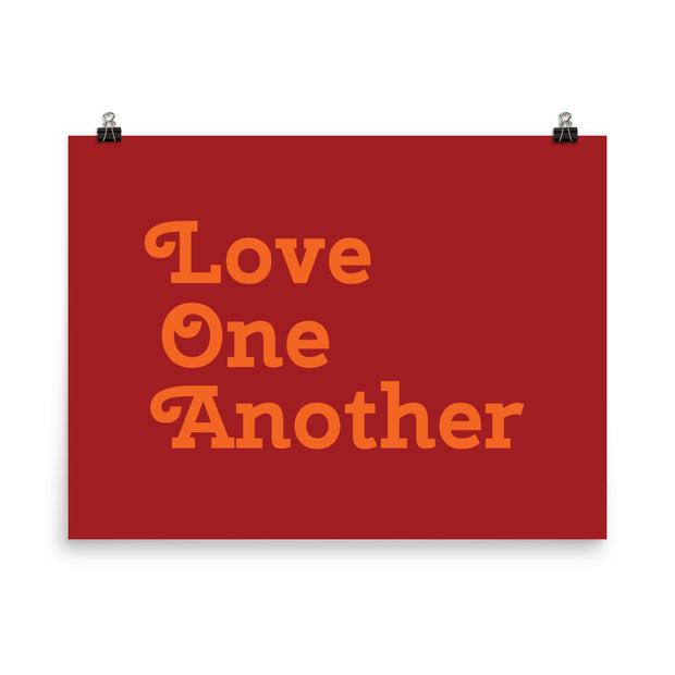 Love One Another - Red Poster